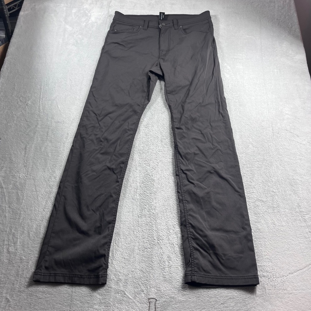 Prana Brion Slim Fit Pants Mens 33x34 Charcoal Gray Stretch Zion Hiking Outdoor